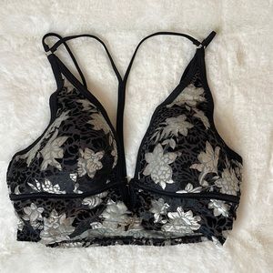 Pink Victoria secret velvet detail sports bra